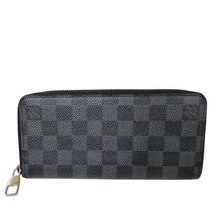 Authentic Louis Vuitton Zippy Vertical Damier Graphite Canvas Long Wallet